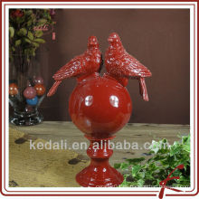 Bola de la decoración casera con dos pájaros DOD161-13R rojo